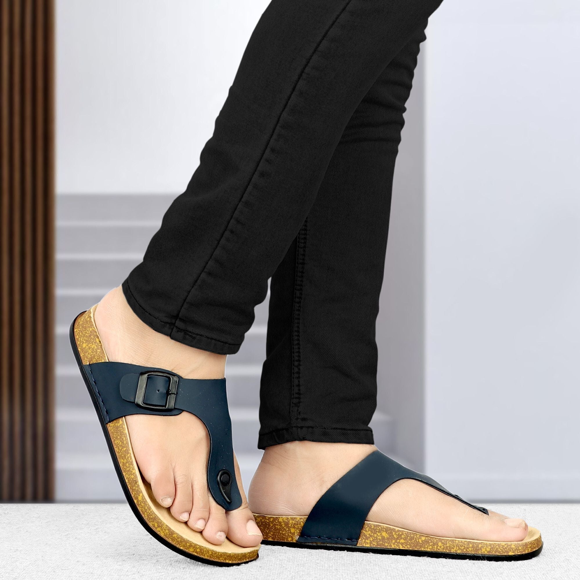 Planet Walk V Blue Sandals - Side