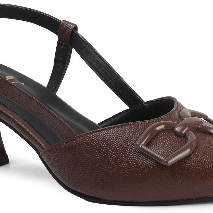 Planet Walk B66 Brown Heels - Back