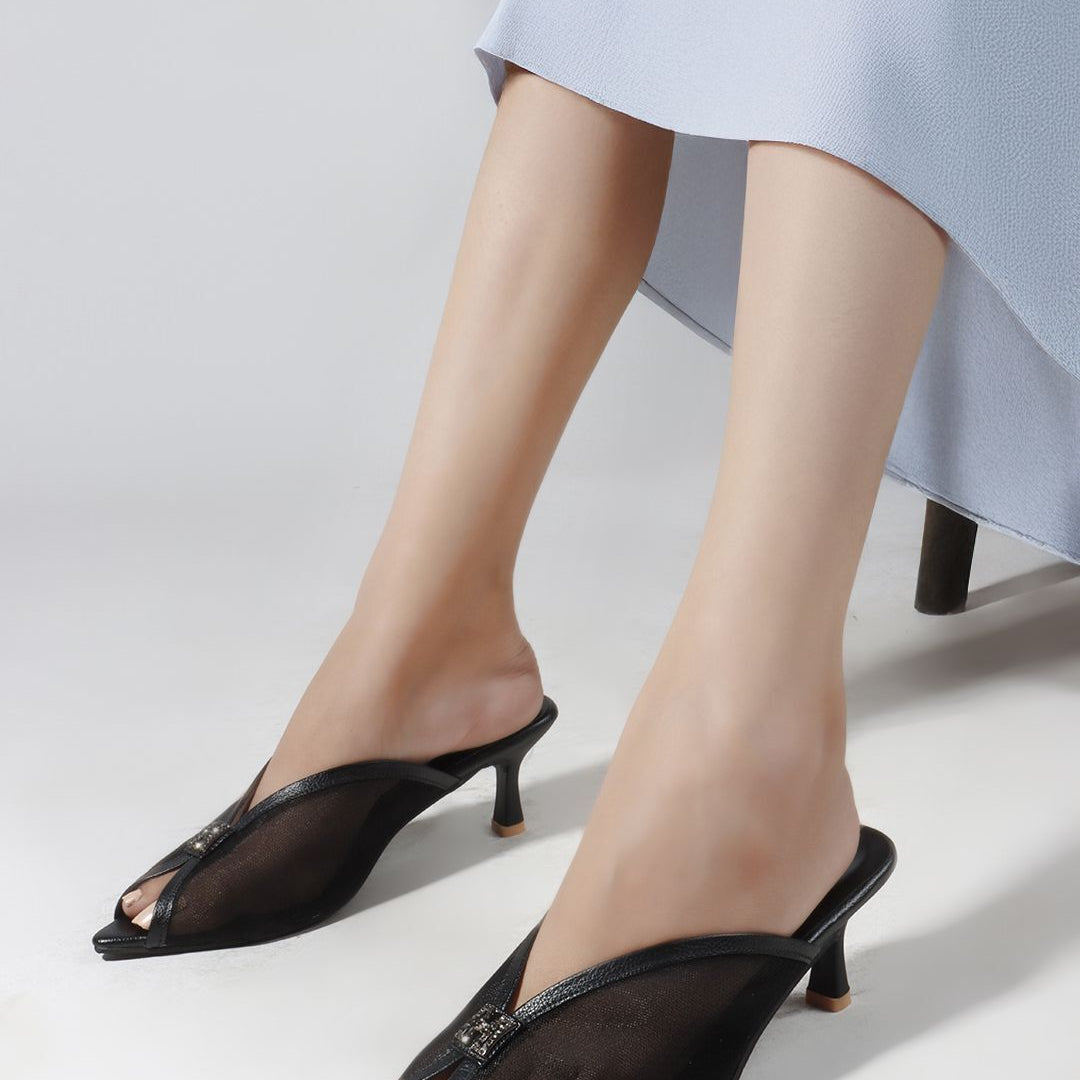 Planet Walk B65 Black Heels - Side