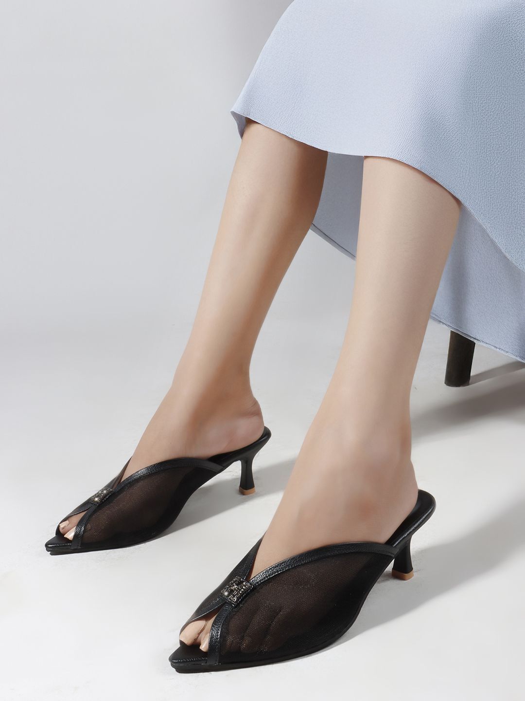 Planet Walk B65 Black Heels - Side