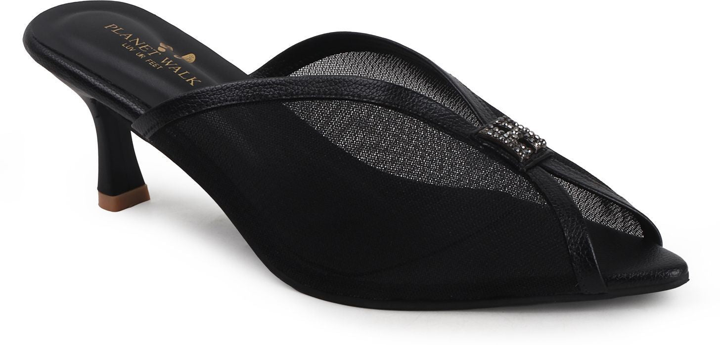 Planet Walk B65 Black Heels - Back