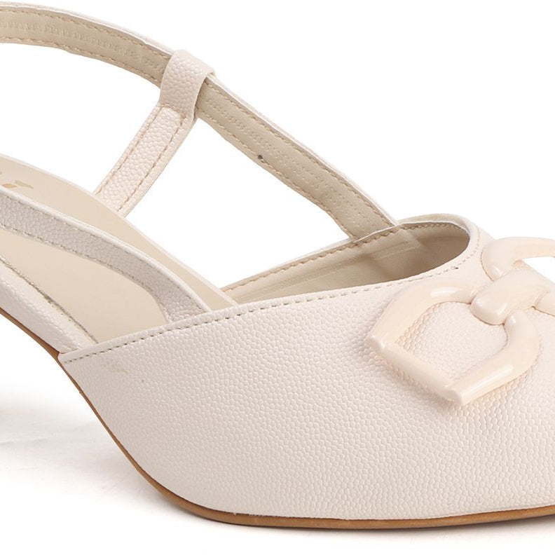 Planet Walk B66 Cream Heels - Back