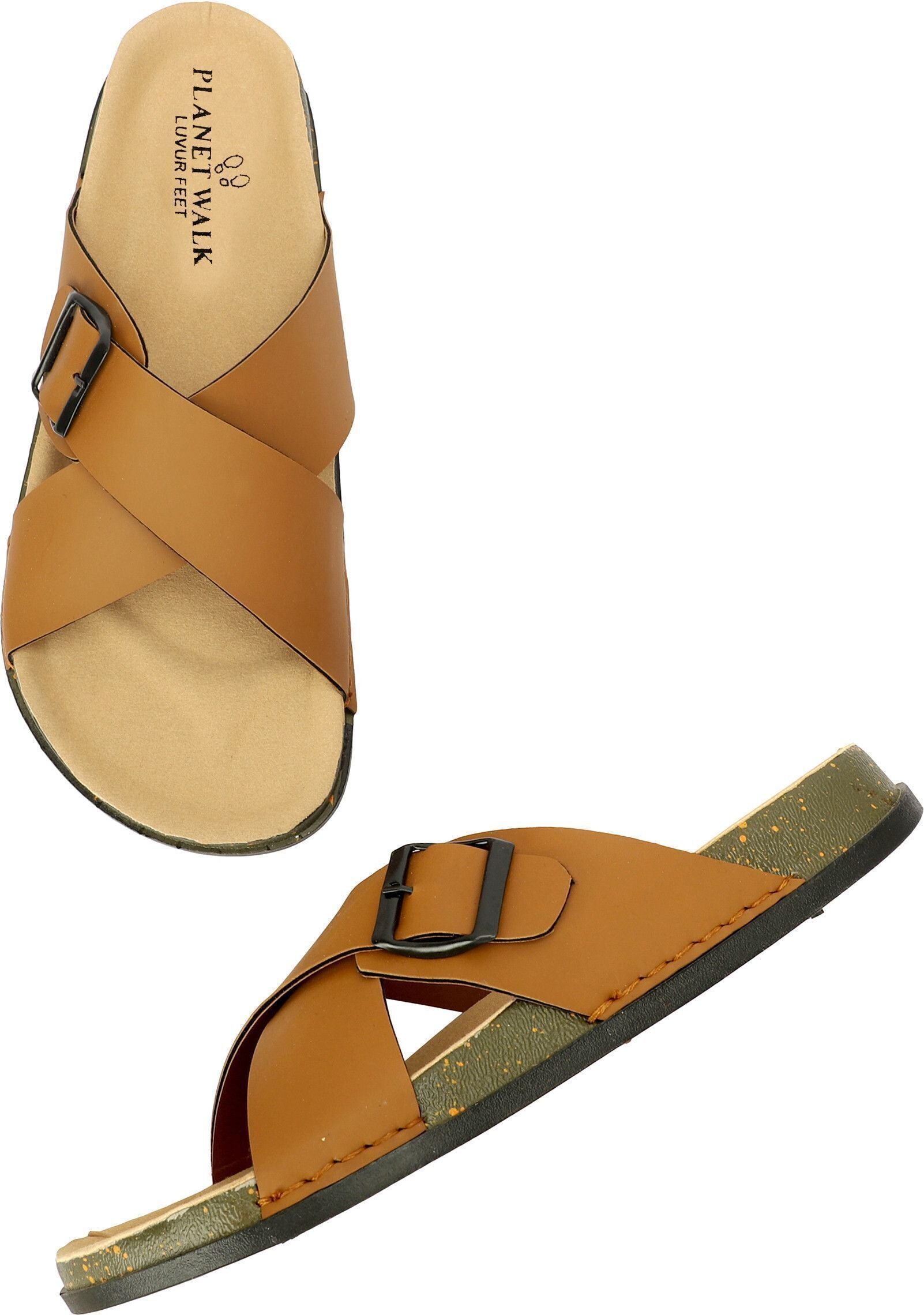 Planet Walk CROSS Tan Sandals - Detail