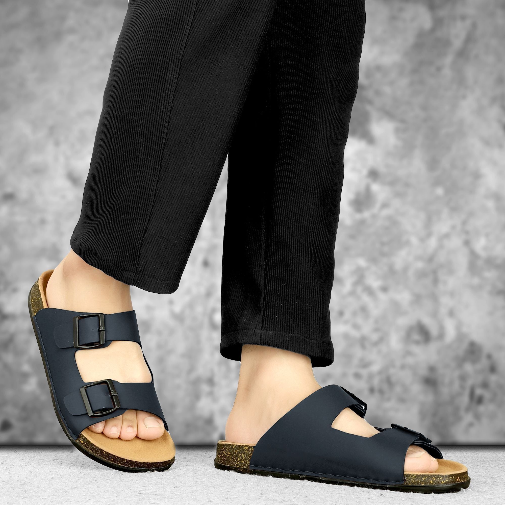 Planet Walk DBUCKLE Blue Sandals - Side