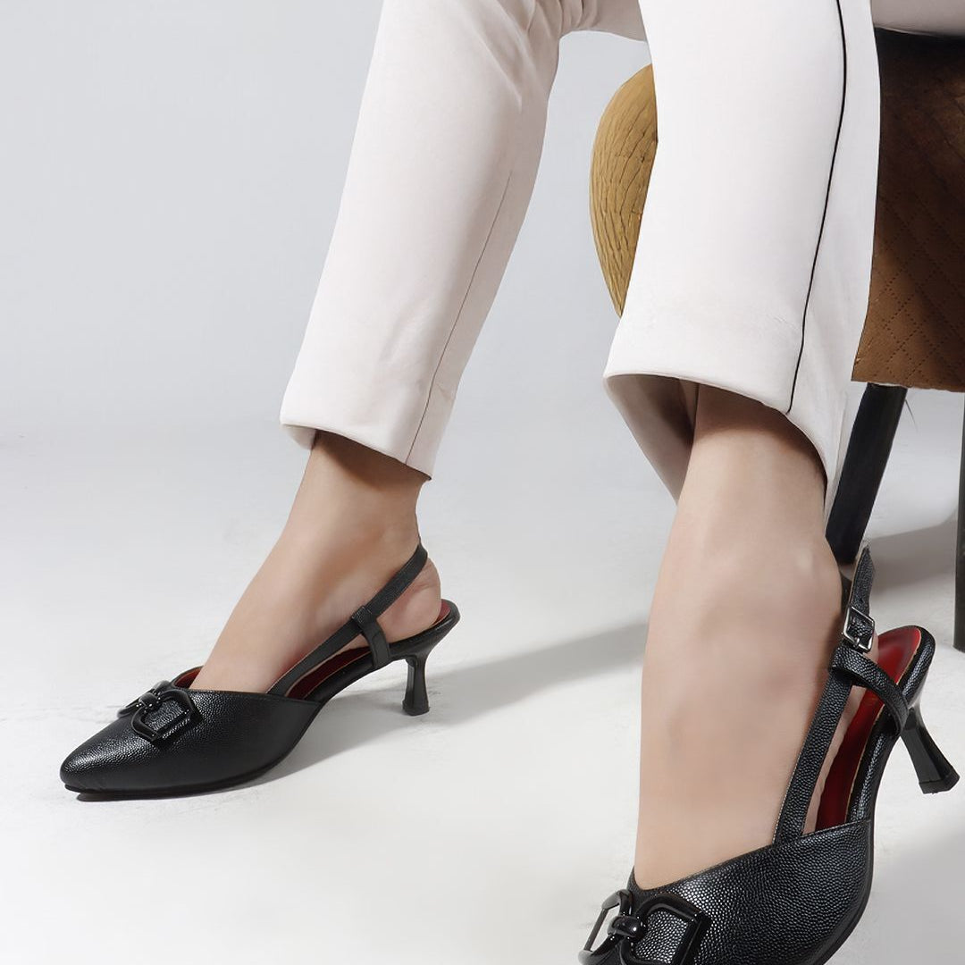 Planet Walk B66 Black Heels - Side