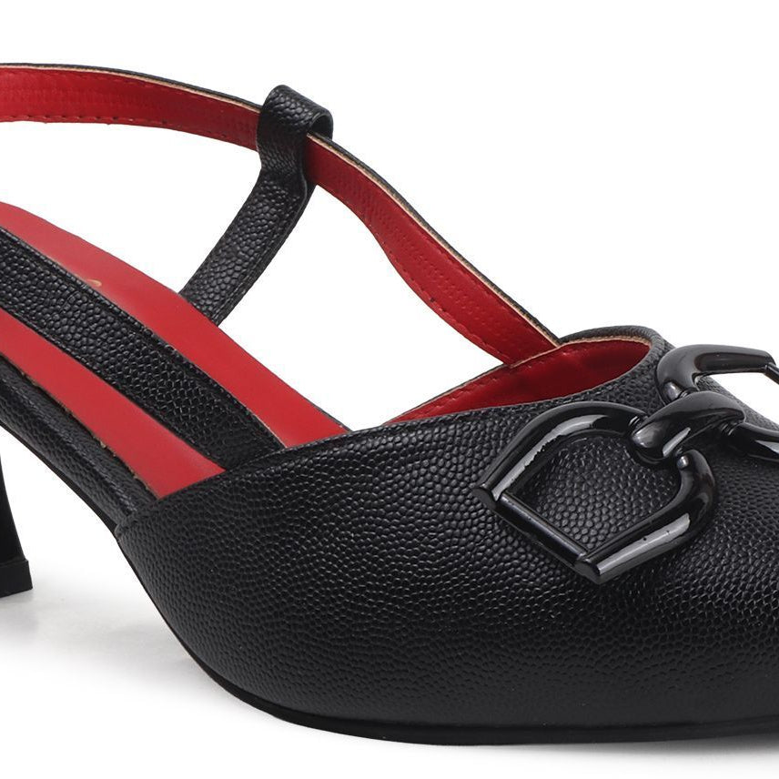 Planet Walk B66 Black Heels - Back