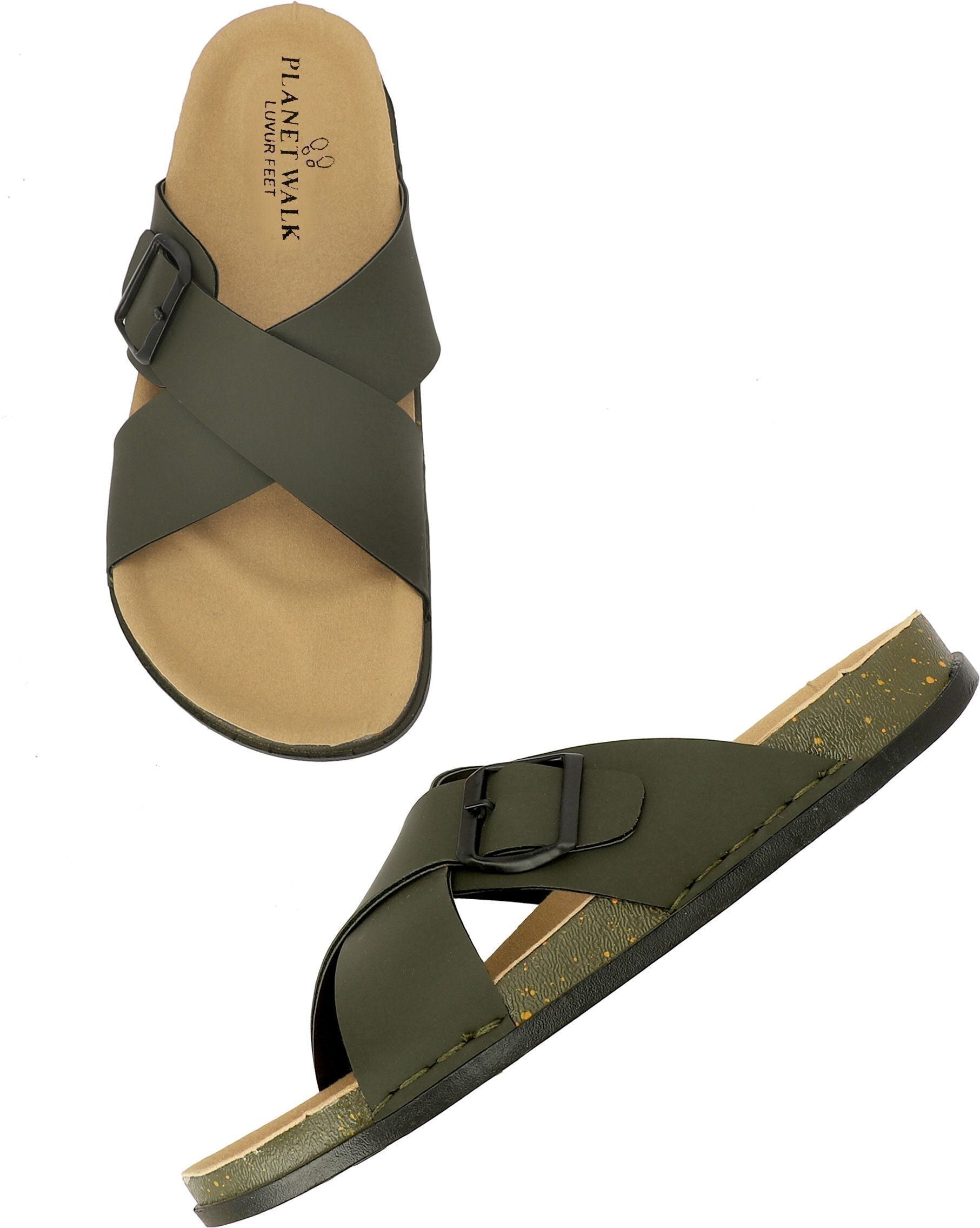 Planet Walk CROSS Olive Sandals - Detail