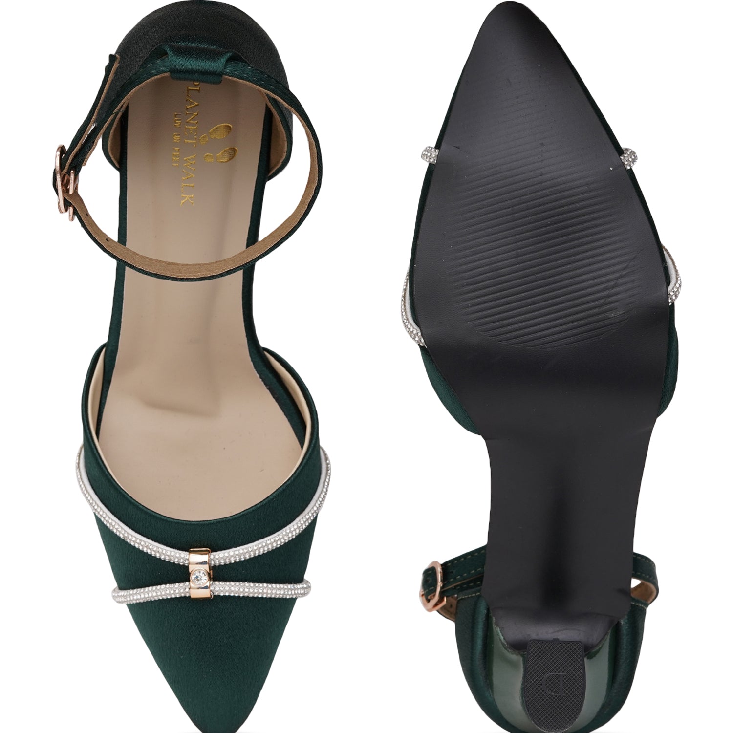 Planet Walk B012 Women's Heels - Green view 3