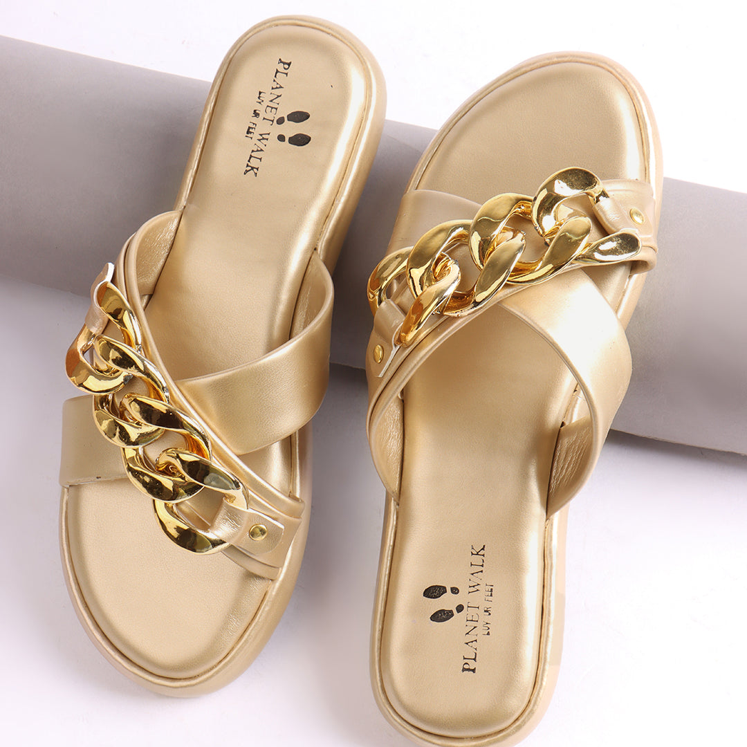 Planet Walk F160 Women's Flats - Gold