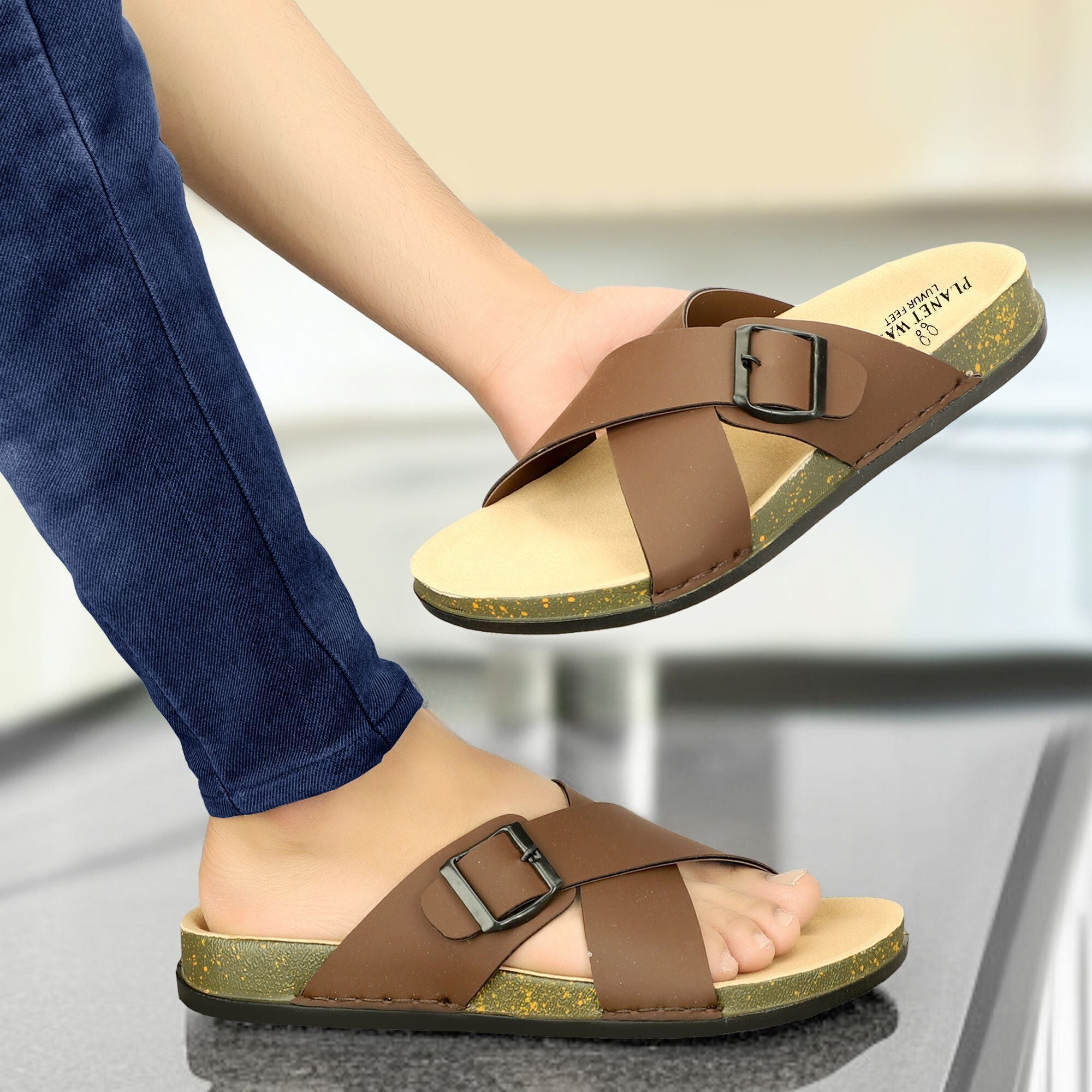 Planet Walk CROSS Brown Sandals - Side