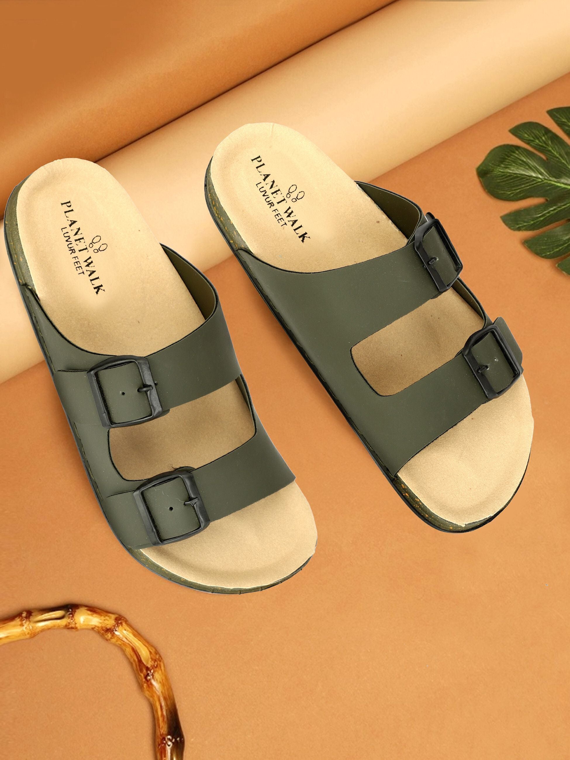 Planet Walk DBUCKLE Olive Sandals - Main