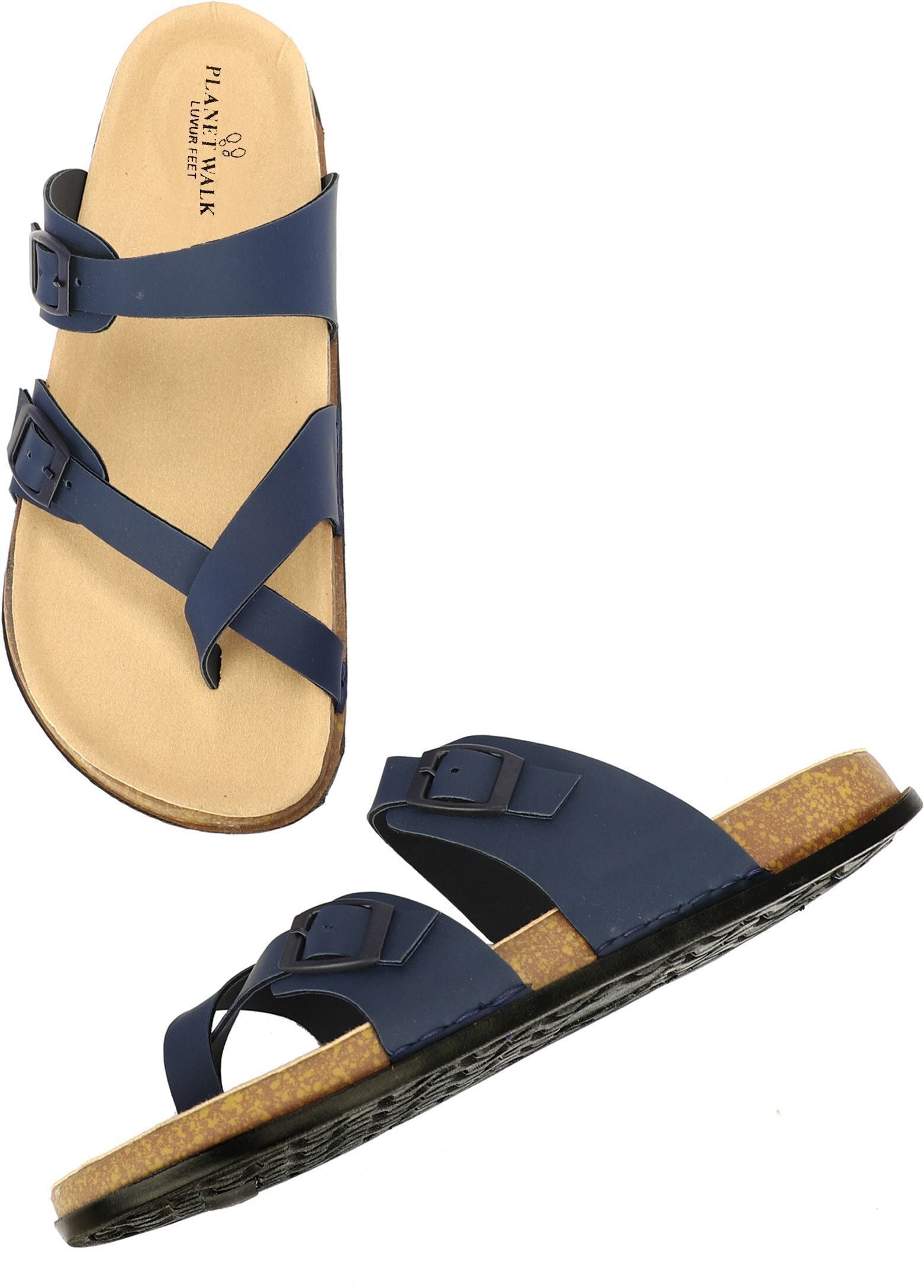 Planet Walk DIAGONAL Blue Sandals - Back