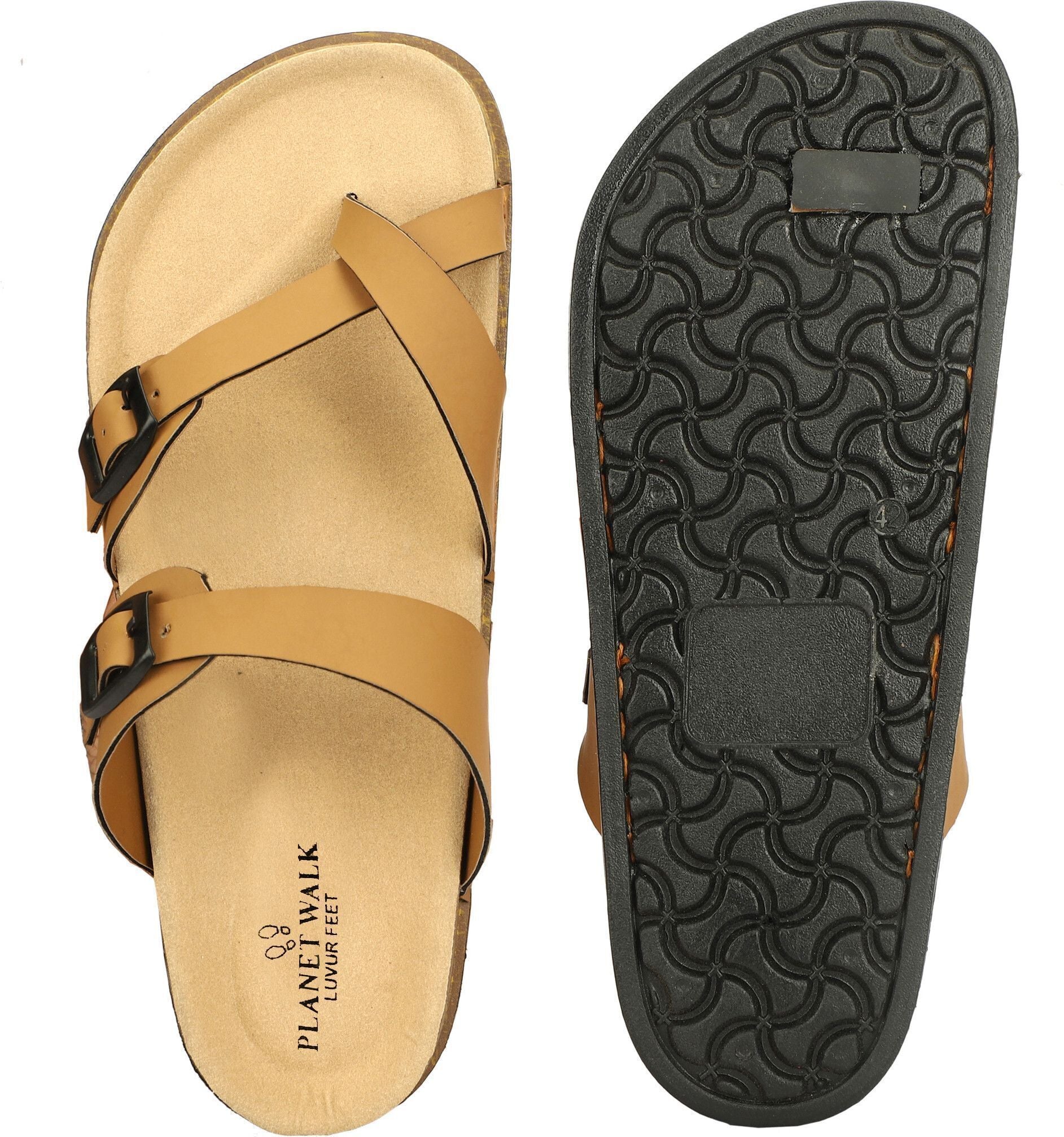 Planet Walk DIAGONAL Tan Sandals - Lifestyle