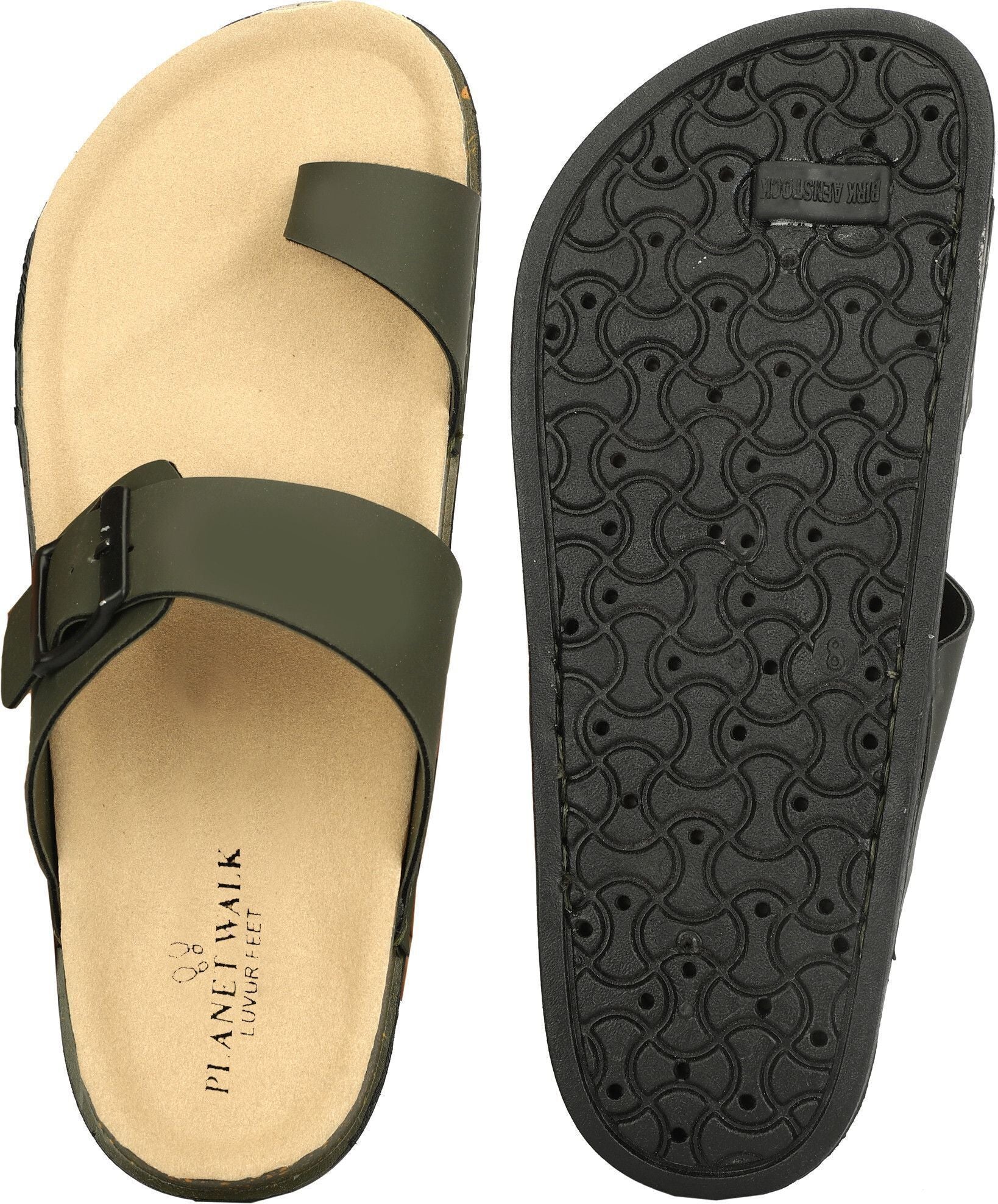 Planet Walk THUMB Olive Sandals - Detail