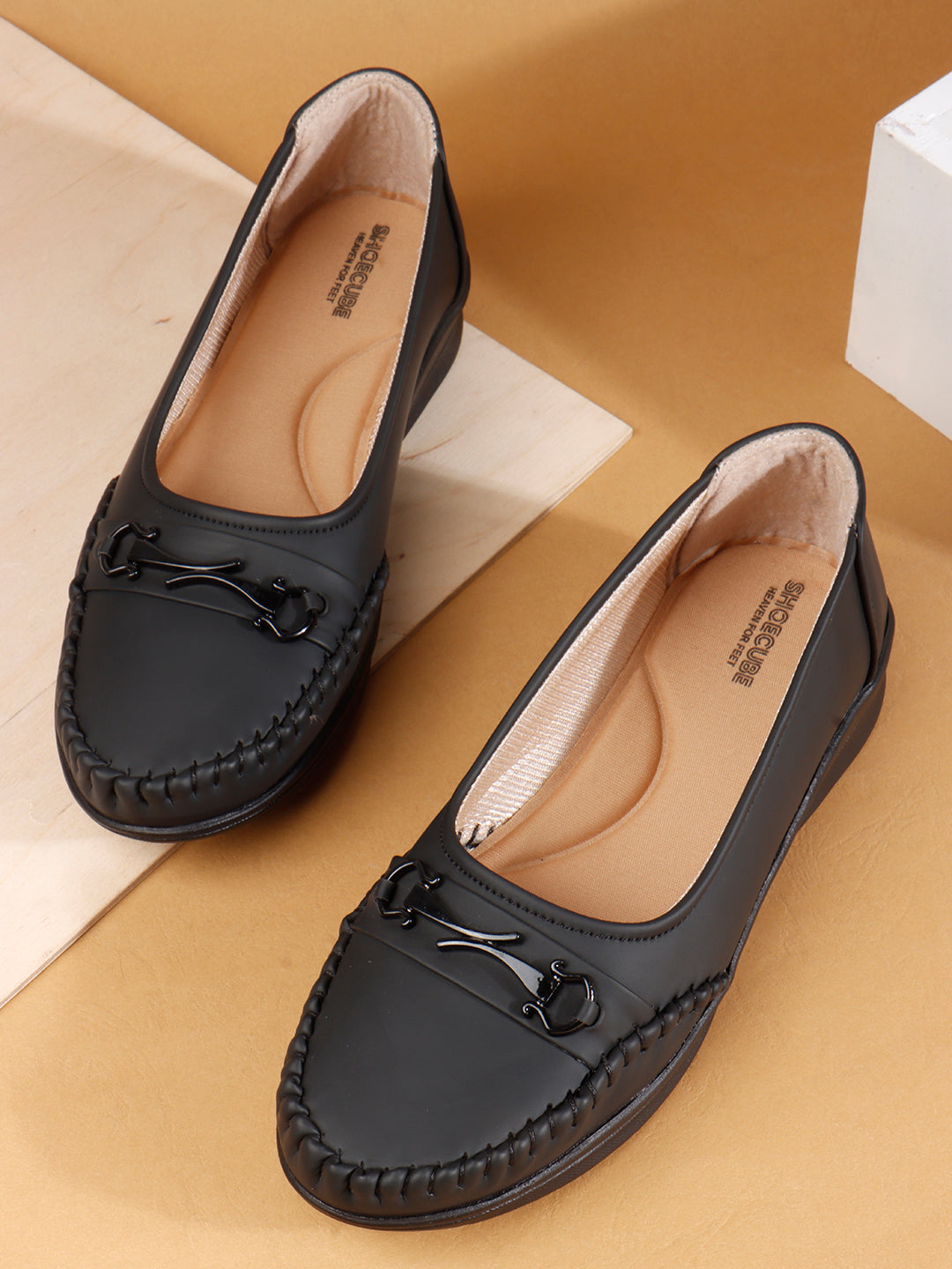 SHOECUBE COMFY 102 Black Loafers - Side