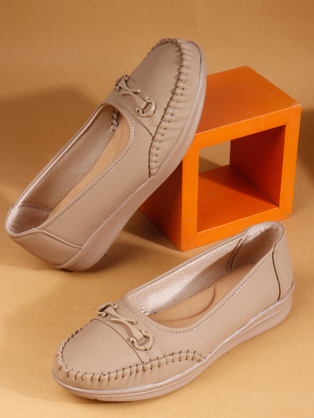 SHOECUBE COMFY 102 Tan Loafers - Side