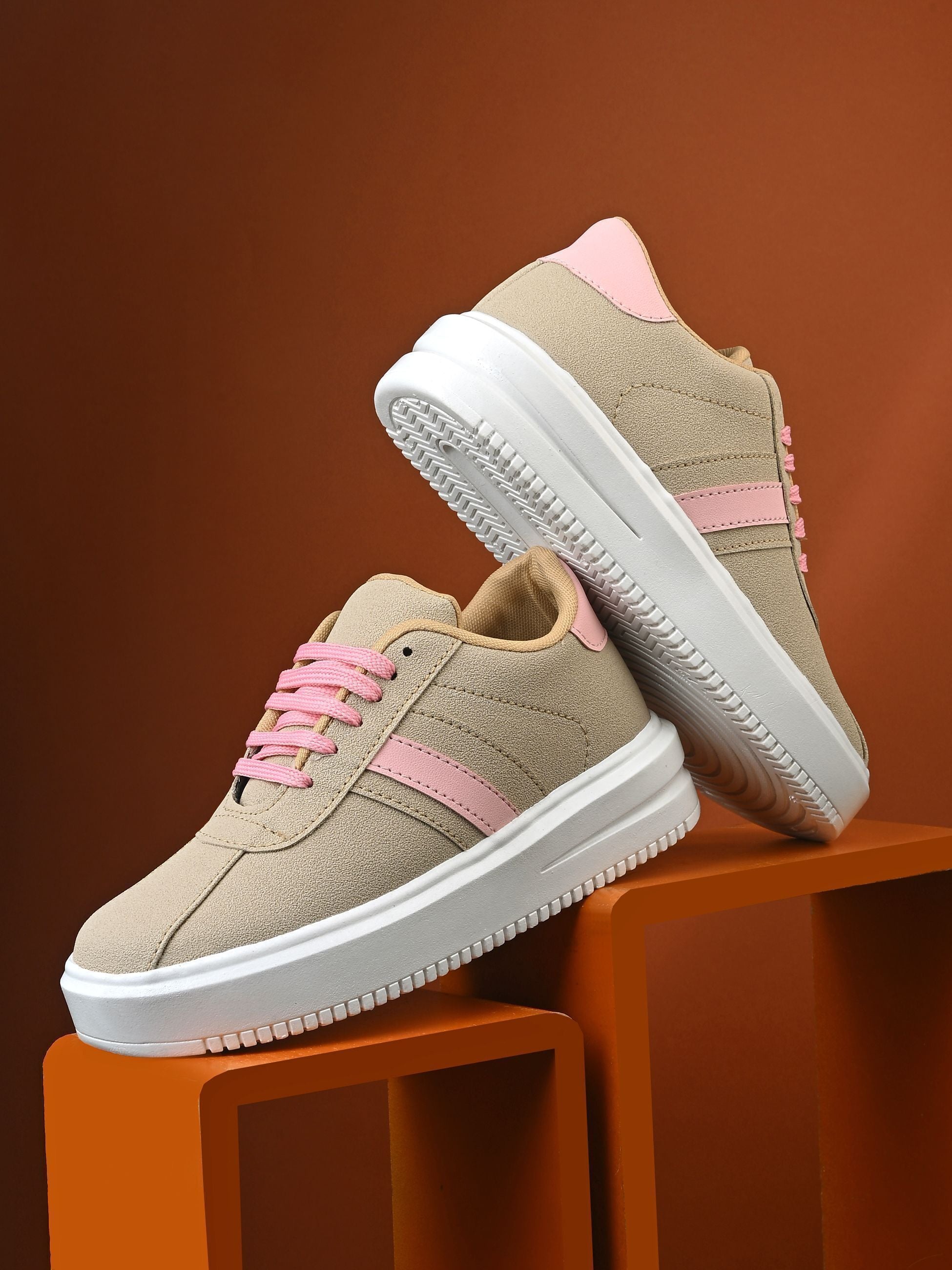Planet Walk KICKS Beige Sneakers - Main