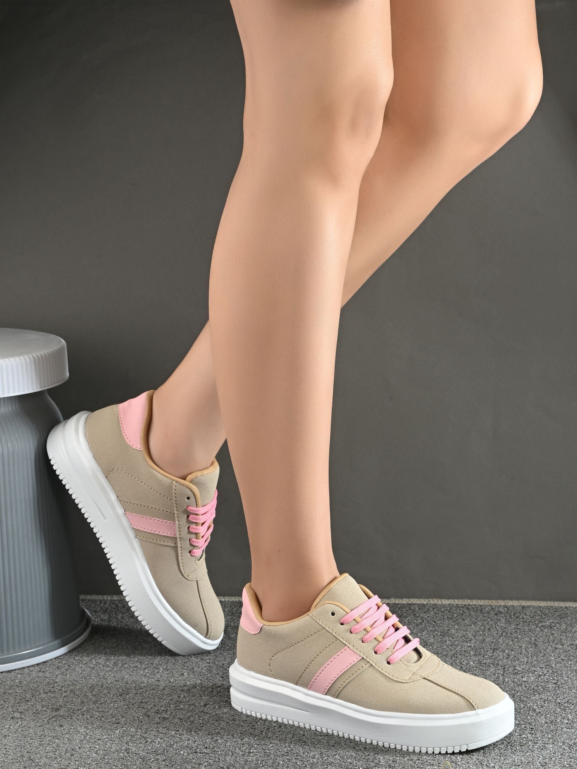 Planet Walk KICKS Beige Sneakers - Side