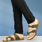 Planet Walk DIAGONAL Olive Sandals - Side
