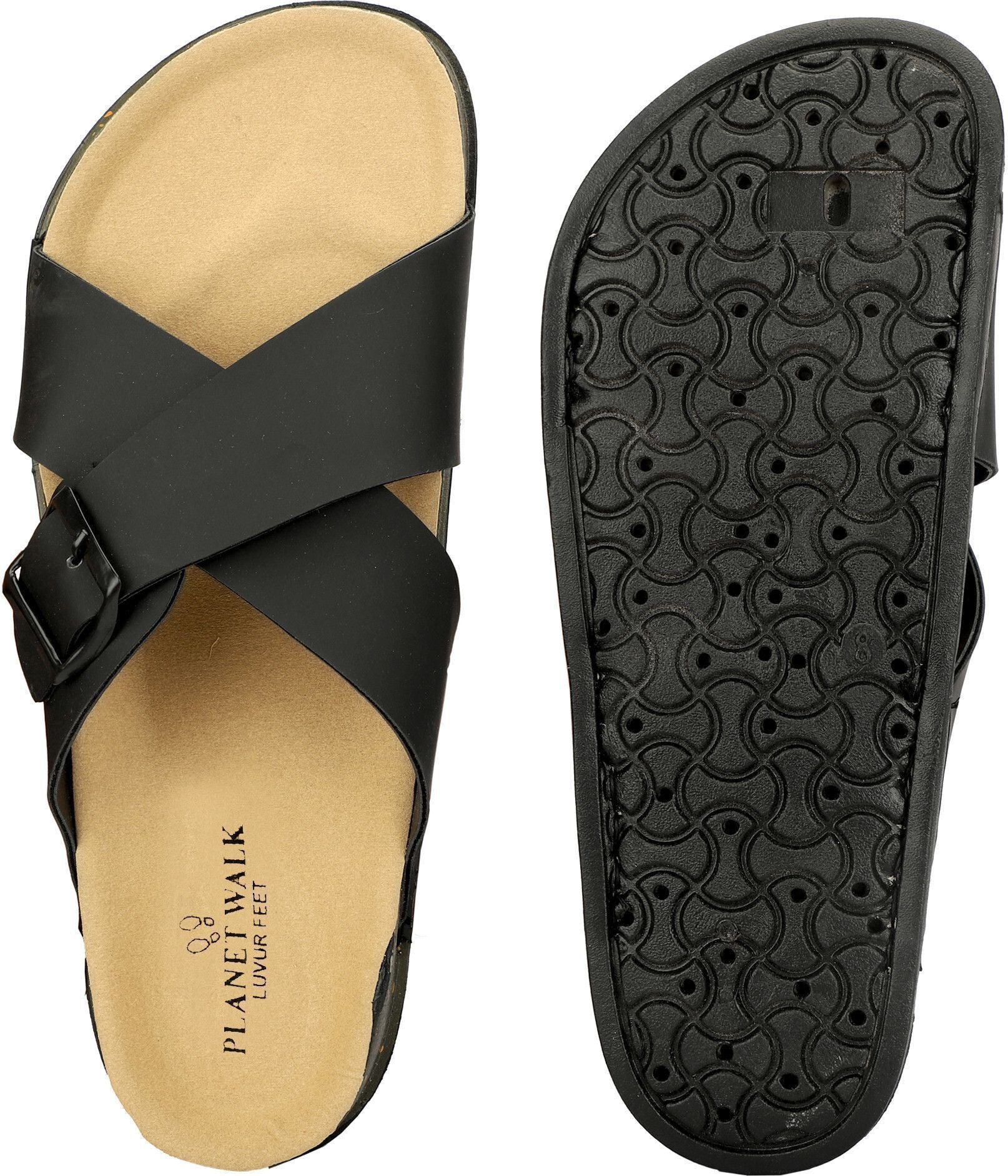 Planet Walk CROSS Black Sandals - Extra