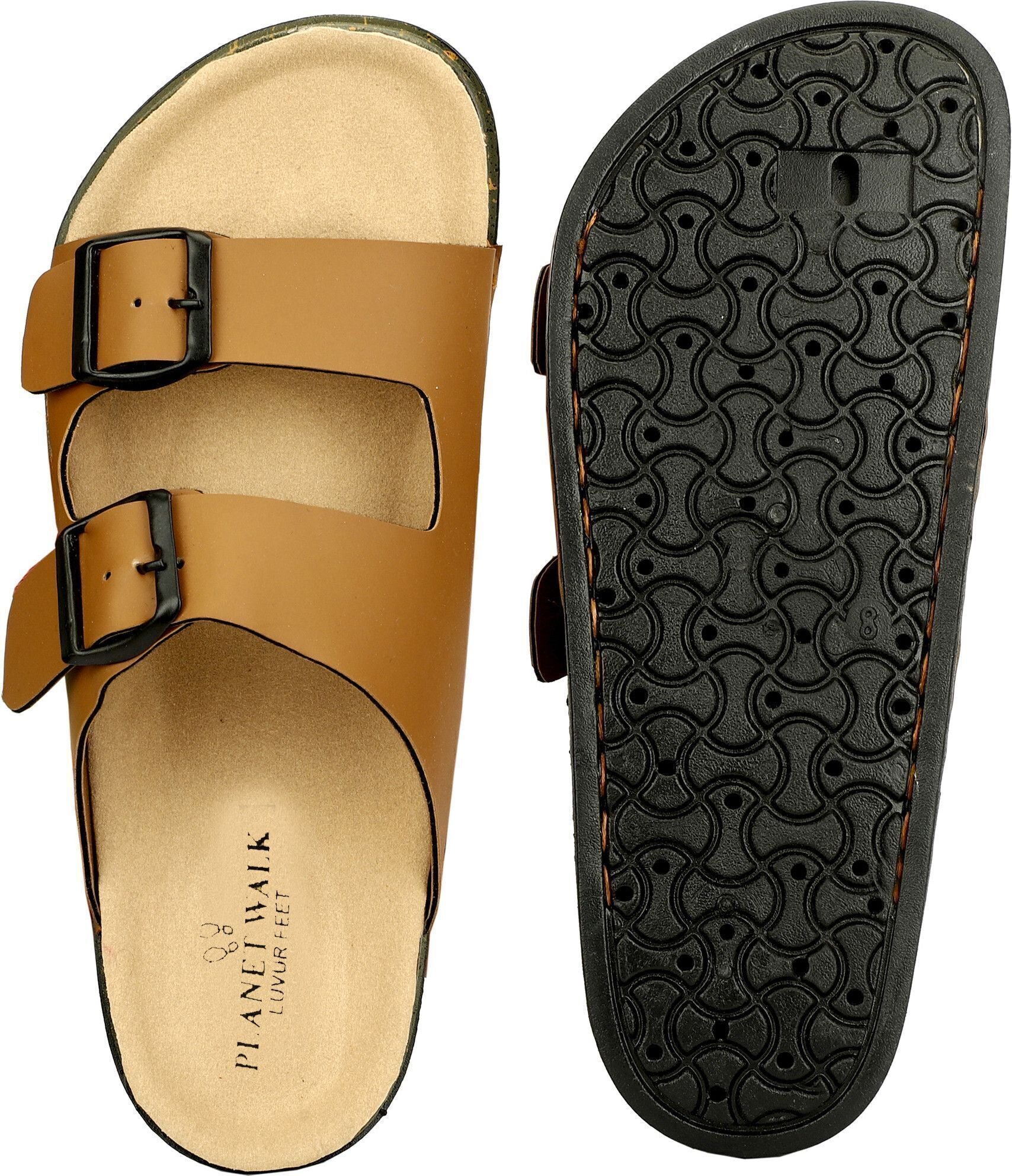 Planet Walk DBUCKLE Tan Sandals - Extra