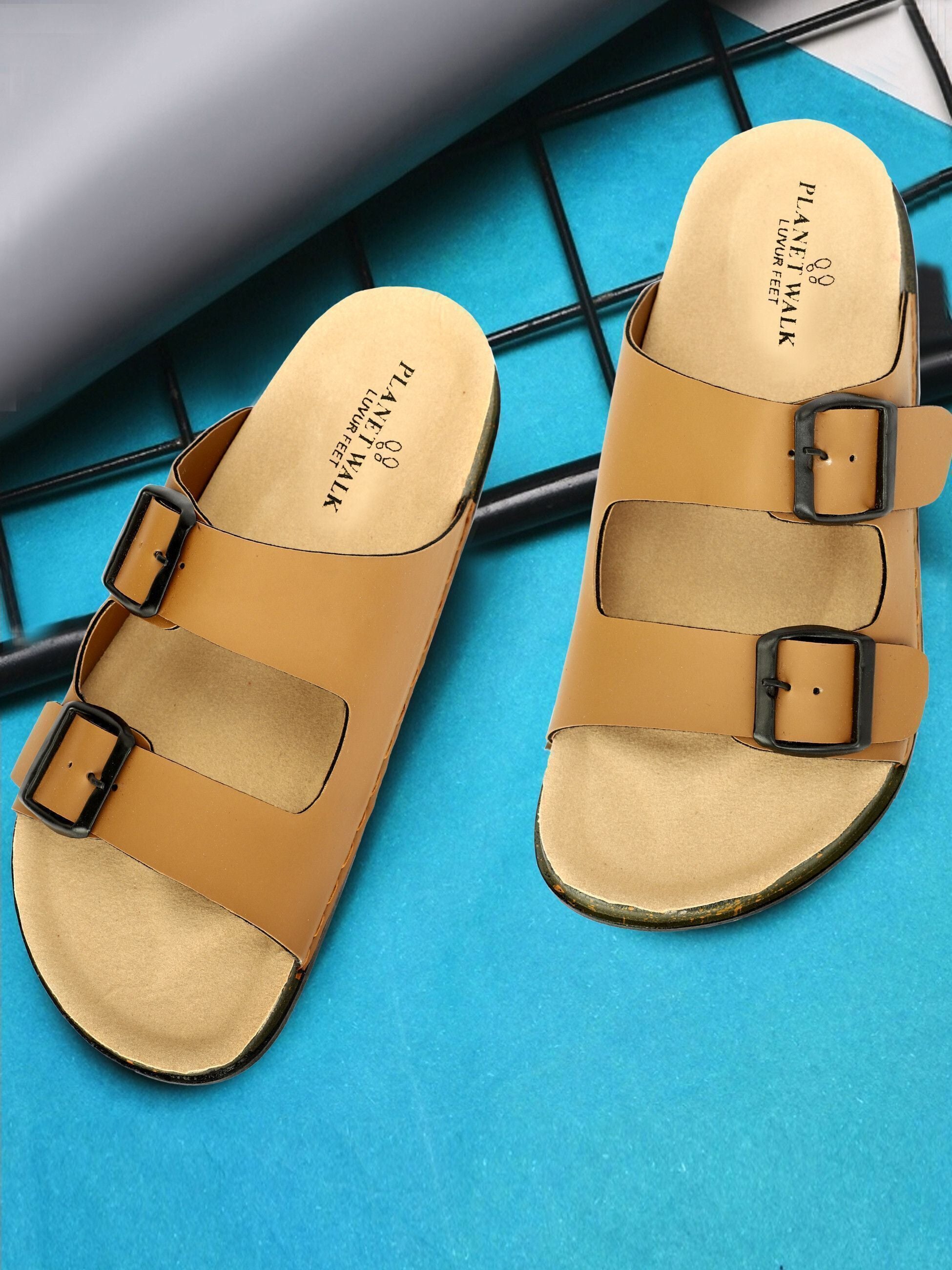 Planet Walk DBUCKLE Tan Sandals - Main