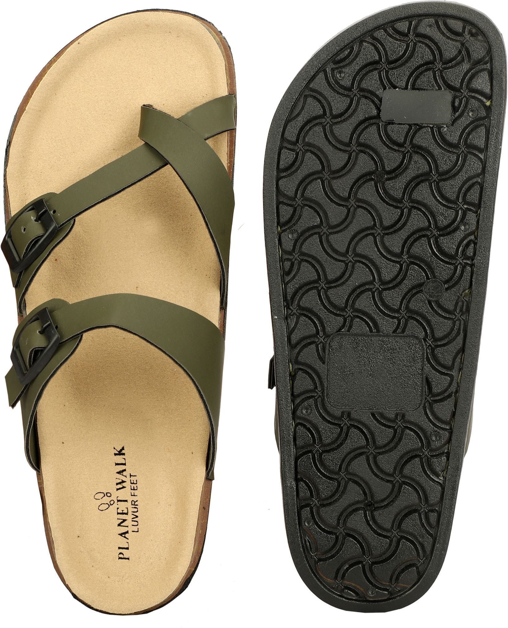 Planet Walk DIAGONAL Olive Sandals - Detail