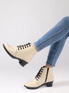 Planet Walk 1898 Cream Boots - Side