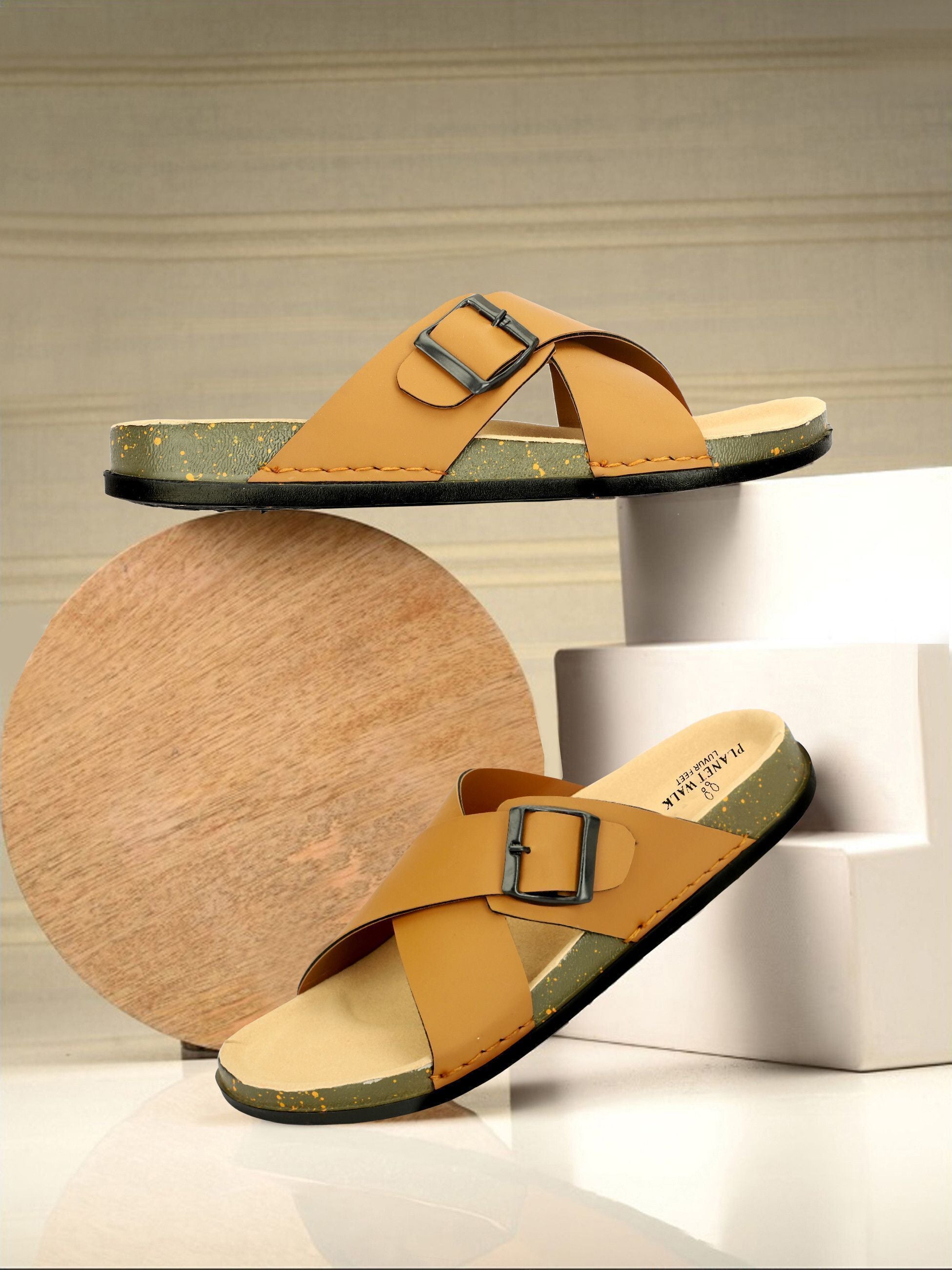 Planet Walk CROSS Tan Sandals - Main