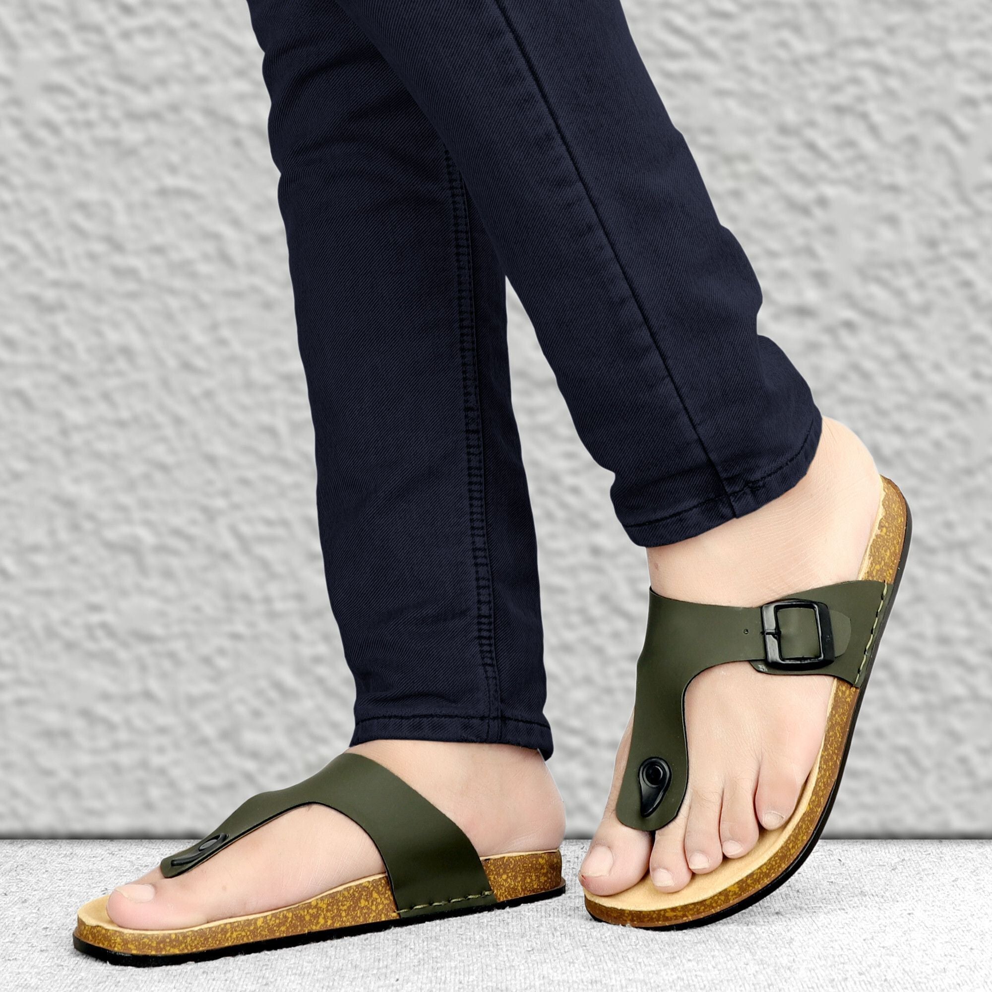 Planet Walk V Olive Sandals - Side