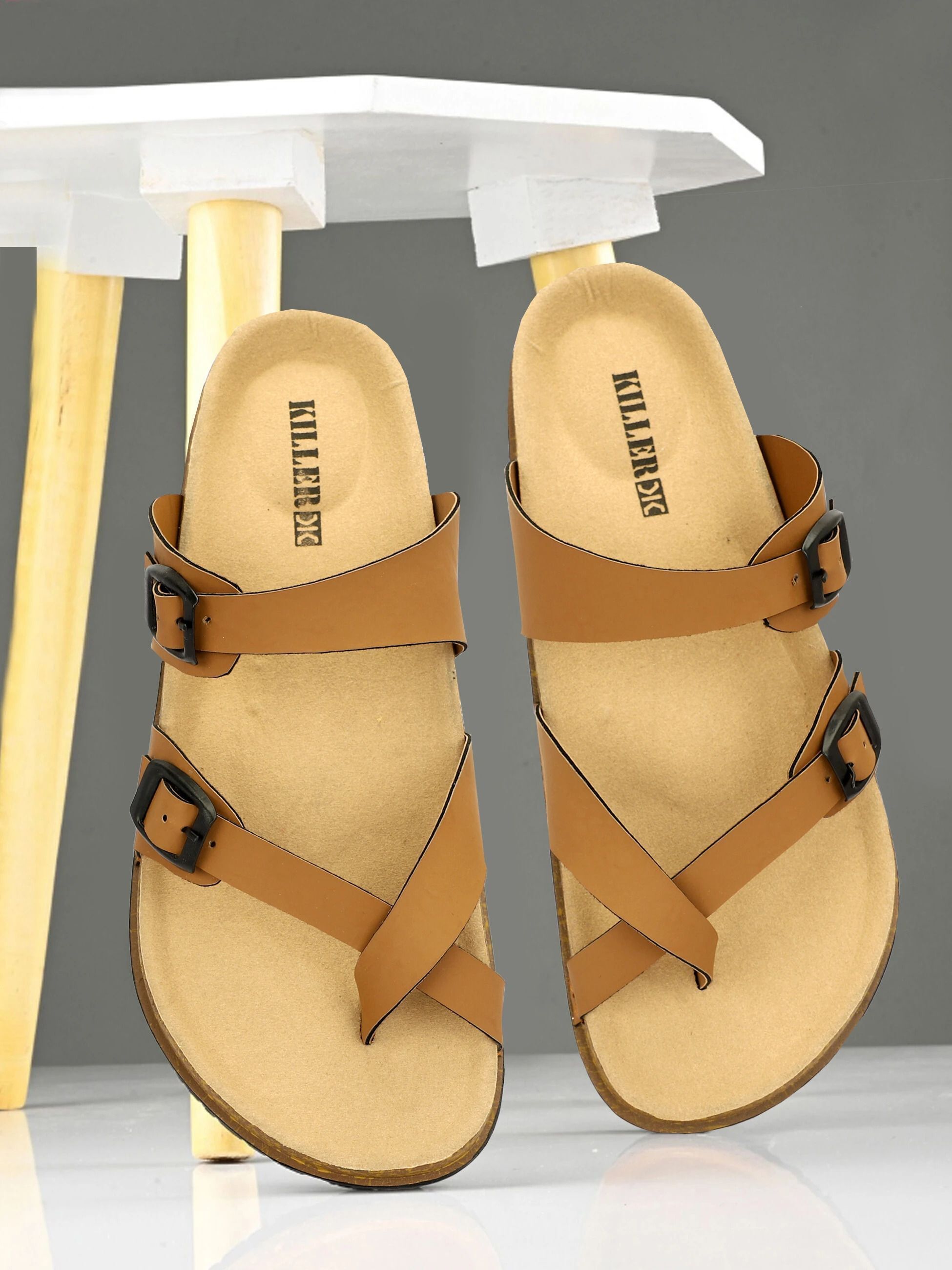 Planet Walk DIAGONAL Tan Sandals - Main