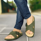 Planet Walk CROSS Olive Sandals - Side