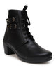 Planet Walk Biker Lace-Up Women's Ankle Boots - Black