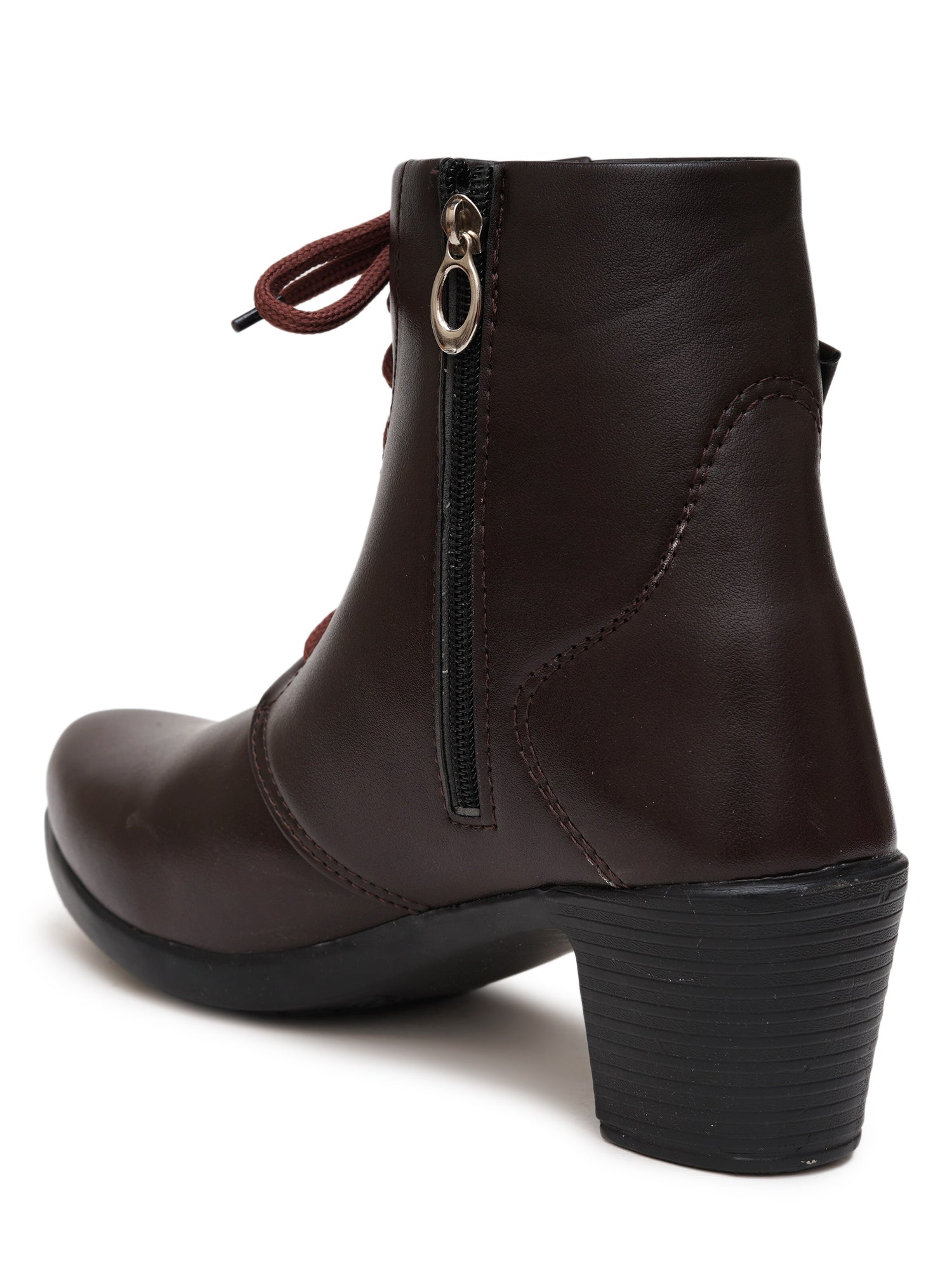 Planet Walk Biker Lace-Up Women's Ankle Boots - Brown view 4