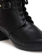 Planet Walk Biker Lace-Up Women's Ankle Boots - Black view 2