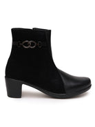 Planet Walk Luxe Suede Women's Ankle Boots - Black view 3