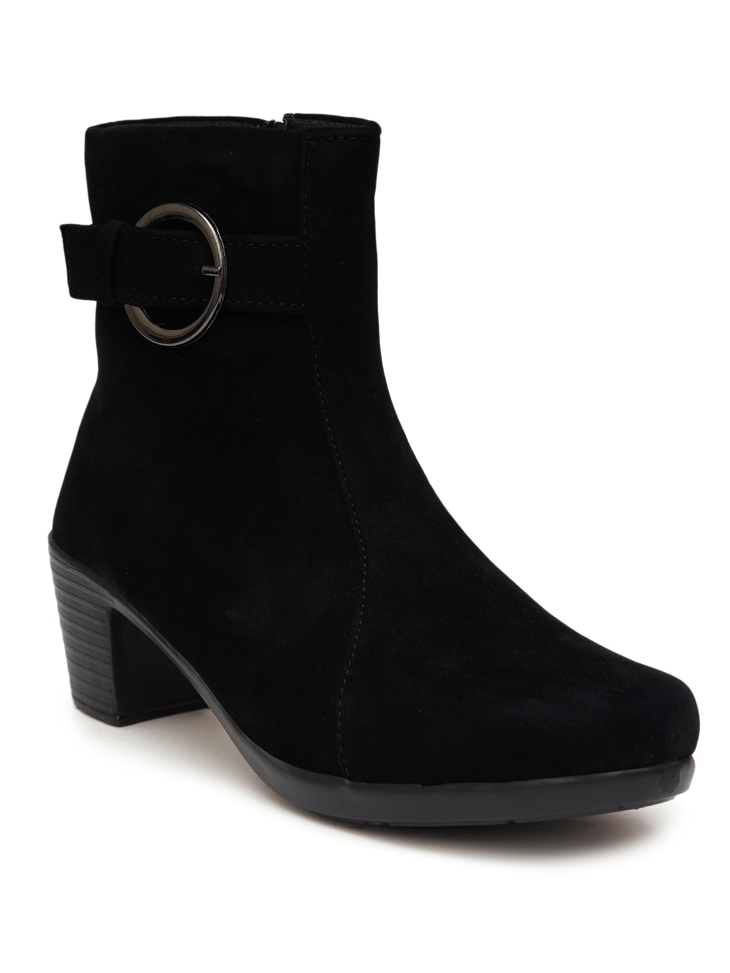 Planet Walk Suede Women's Ankle Boots - Black