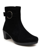 Planet Walk Suede Women's Ankle Boots - Black