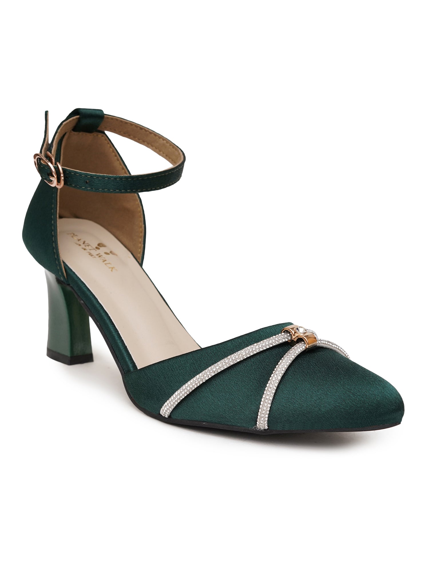 Planet Walk B012 Women's Heels - Green view 4