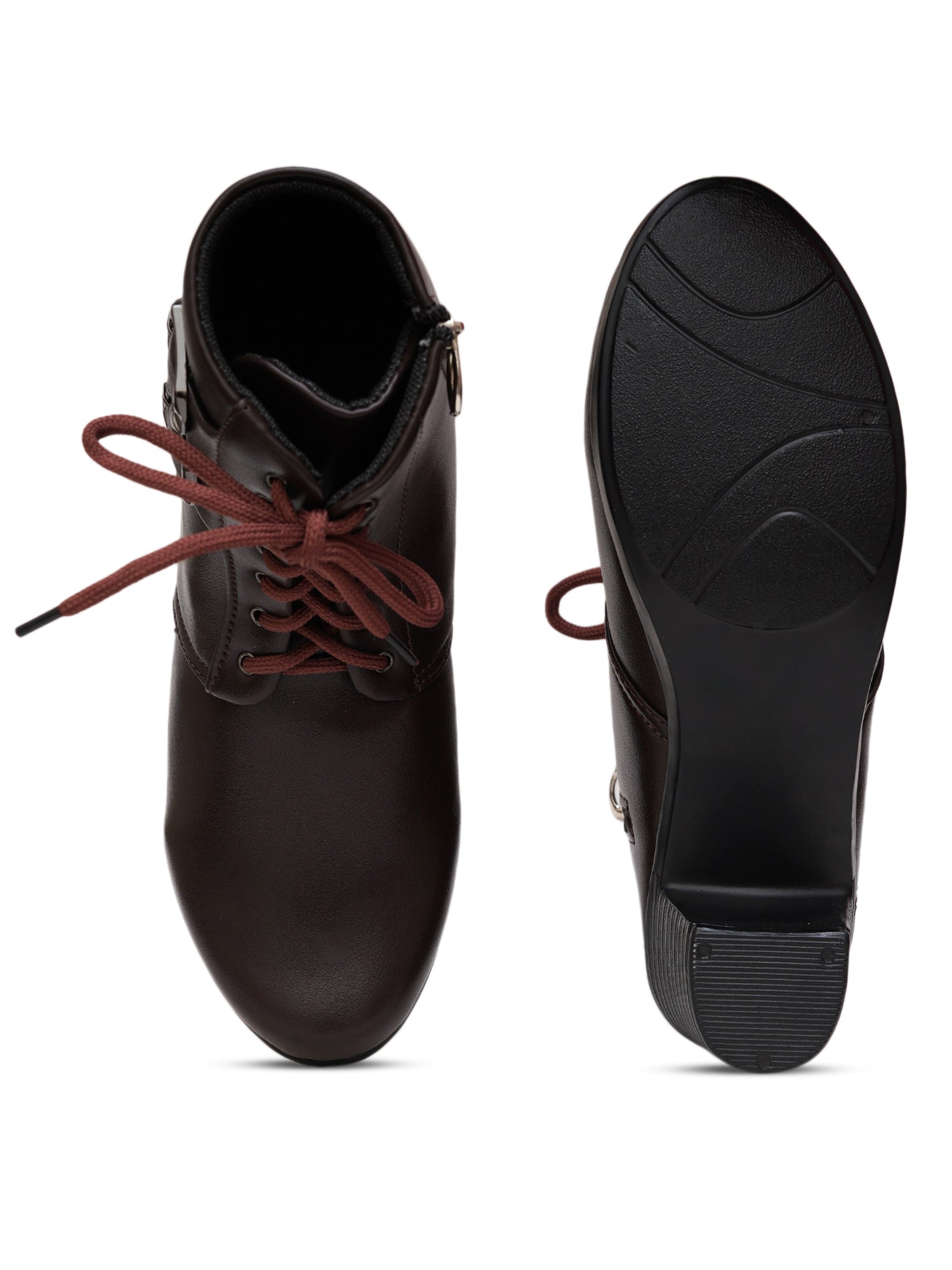 Planet Walk Biker Lace-Up Women's Ankle Boots - Brown view 6