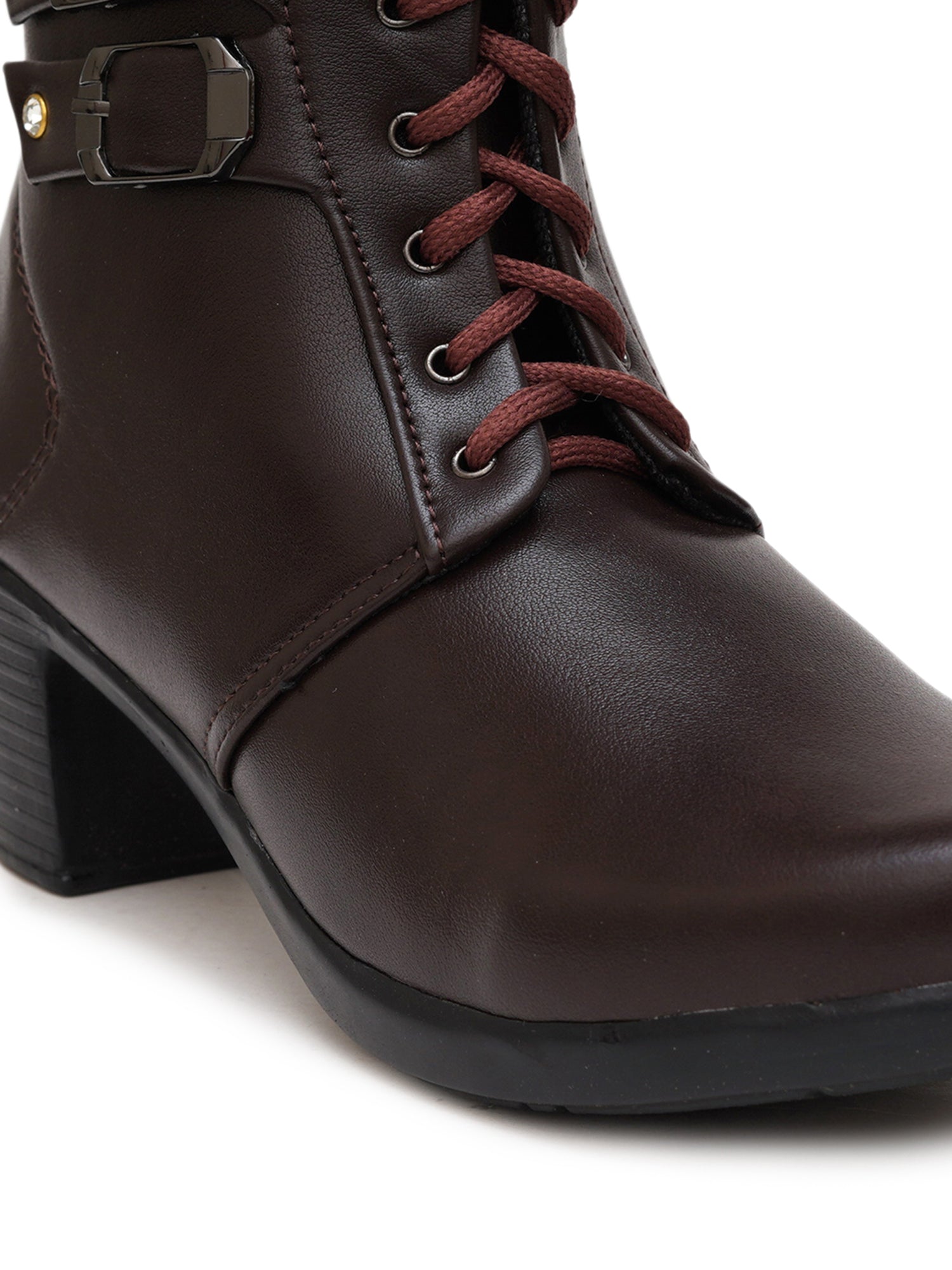 Planet Walk Biker Lace-Up Women's Ankle Boots - Brown view 2