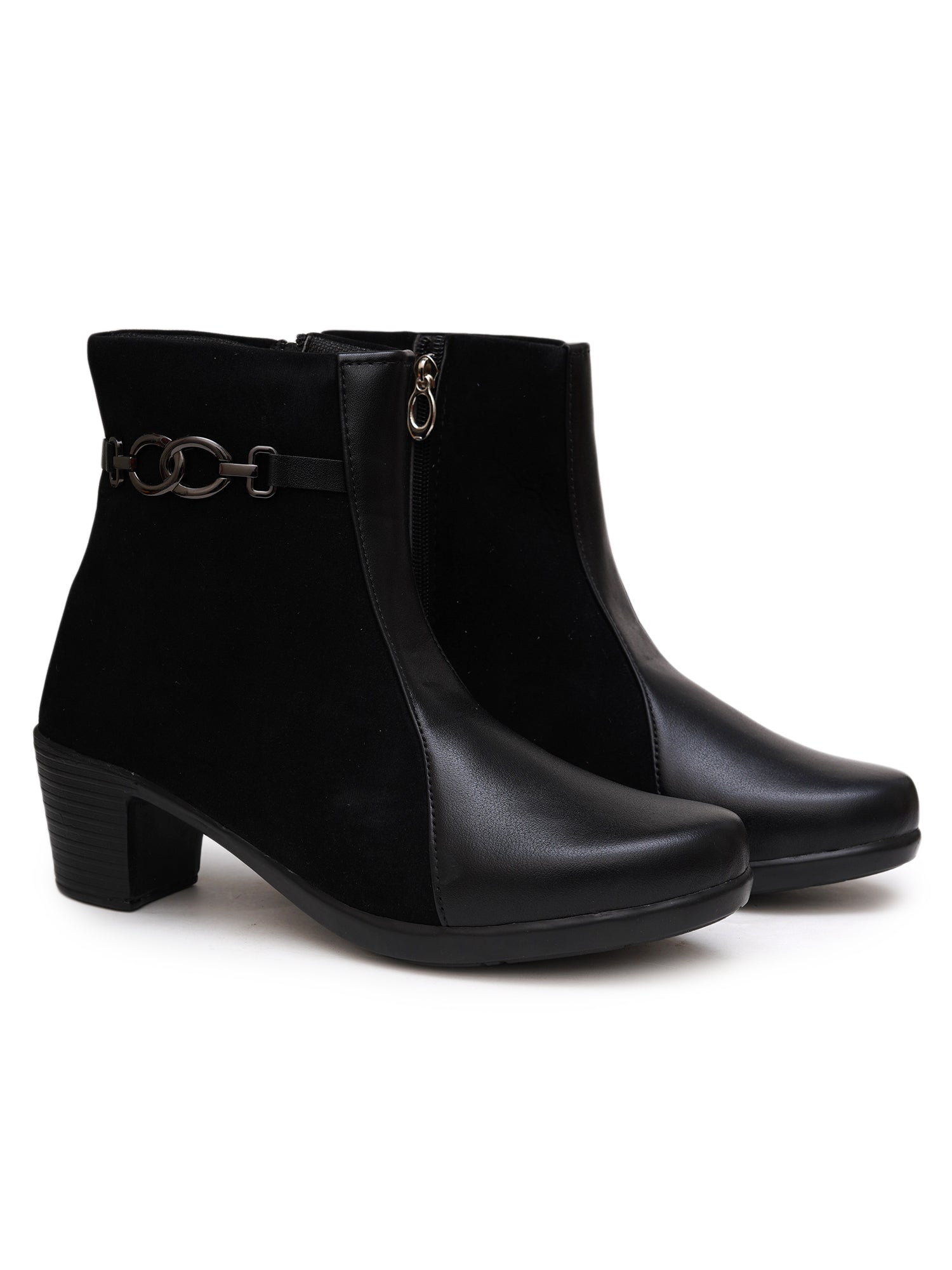 Planet Walk Luxe Suede Women's Ankle Boots - Black view 5