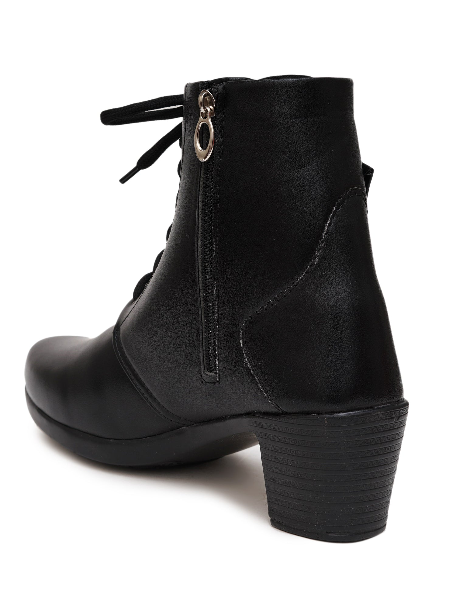 Planet Walk Biker Lace-Up Women's Ankle Boots - Black view 4